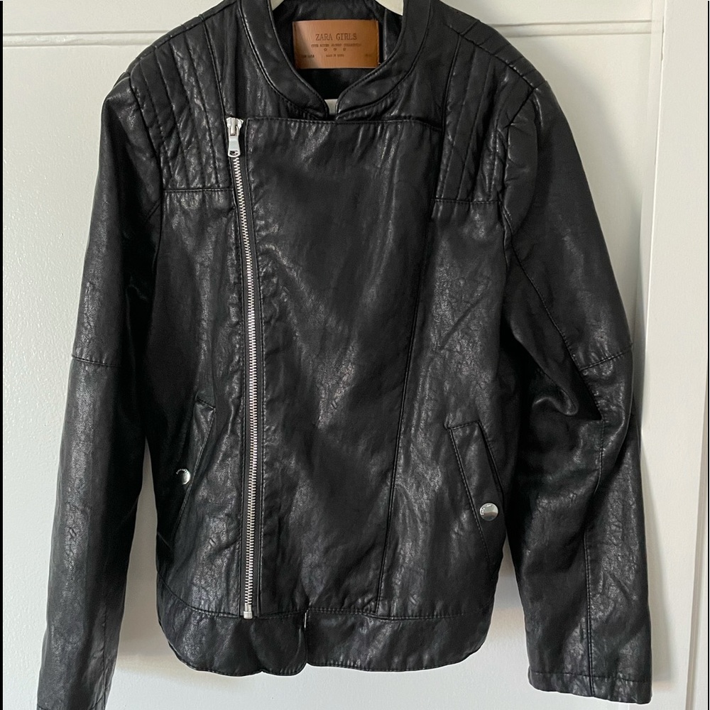 Zara Girls Faux Leather Moto Jacket